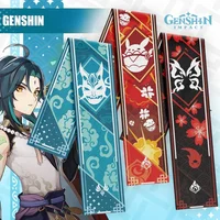 Anime Genshin Impact  Scarf Soft Warm Zhongli Raiden Shogun Shawl Wrap Cartoon Genshin Hutao Thick Muffler Winter Neck Scarf 2