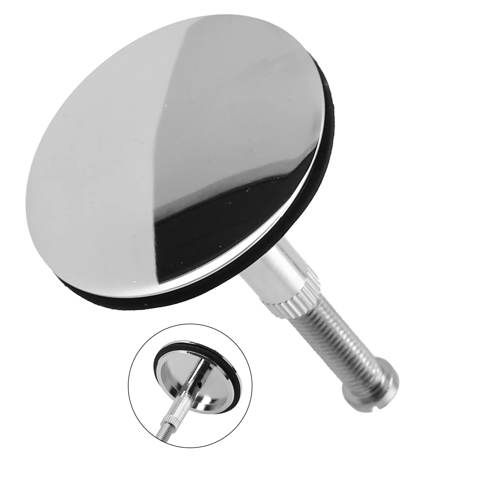 43mm Bathtub Plug Adjustable Bath Pop Up Waste Stopper Plug Only Flat Seal Brass Bathroom Tub Drain Drainer Strainer Accessories 2