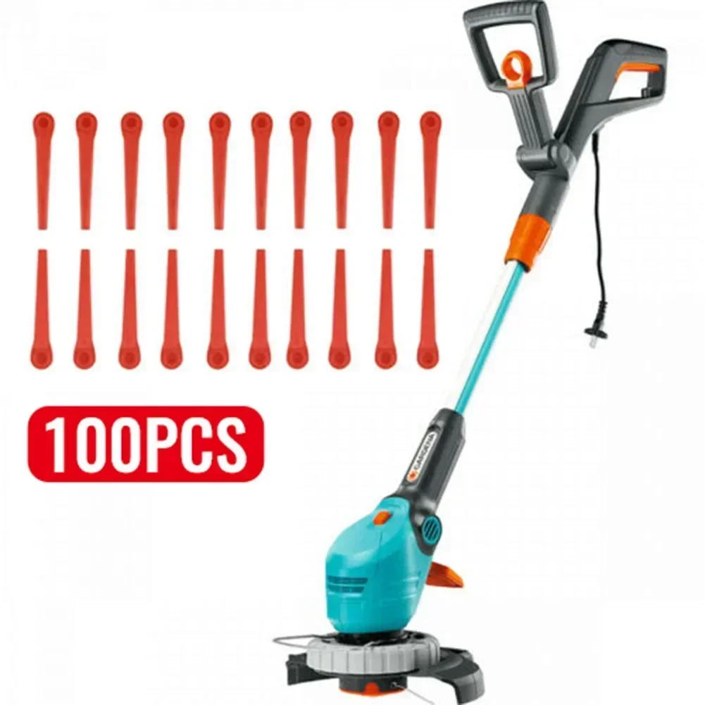 100Pcs Brushcutter Plastic Blades Grass Trimmer Head For GARDENA RotorCut ComfortCut AccuCut Strimmer Lawn Mower grass trimmer head grass trimmer lawn mower trimmer blade aluminum trimmer head grass trimmer line