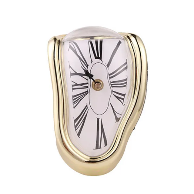 Vintage Twisted Wall Clock in Surrealist Style for Creative Living Room Decor