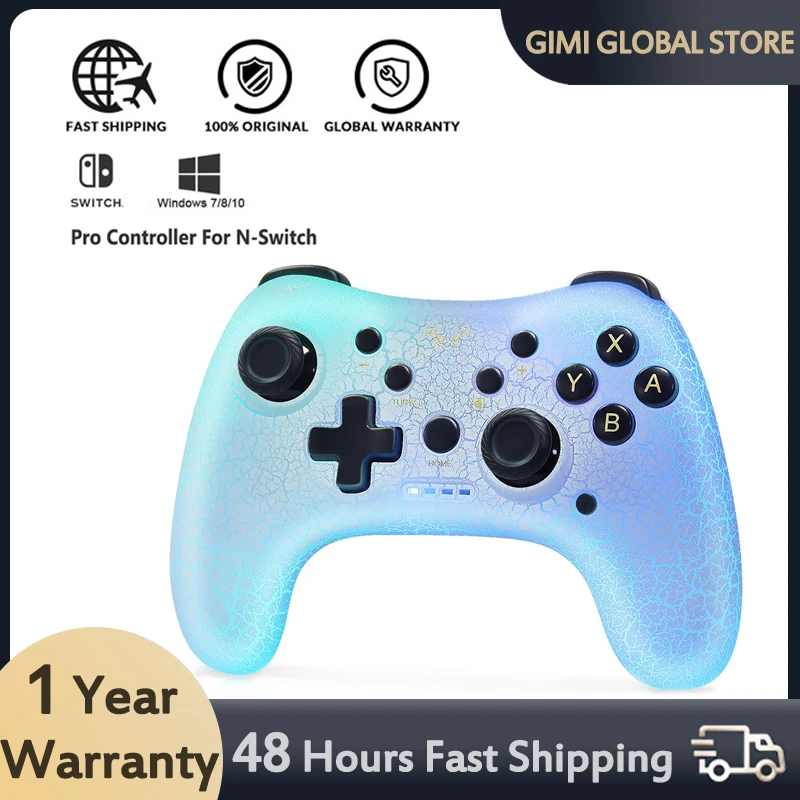 Switch Pro Wireless Controller For Nintendo Switch Lite Oled Pc Bluetooth Pro Controller Switch With Adjustable Led Light Gamepads Aliexpress