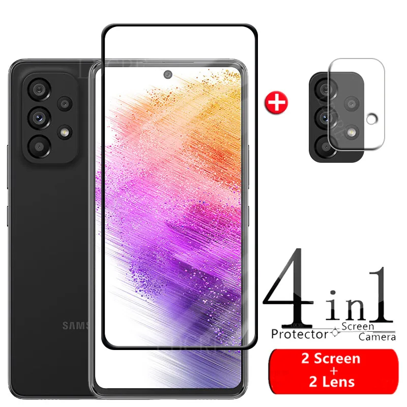Vetro A Copertura Totale Per Samsung Galaxy A73 Vetro Per Samsung A73 Protezione Dello Schermo Temperato Per Samsung A 53 73 A53 A73 Vetro Dell'Obiett
