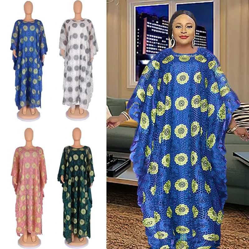 

2 Piece Sets African Dresses For Women Dashiki African Clothing Robe Africaine Femme Slim Evening Lace Long Dress Africa Clothes