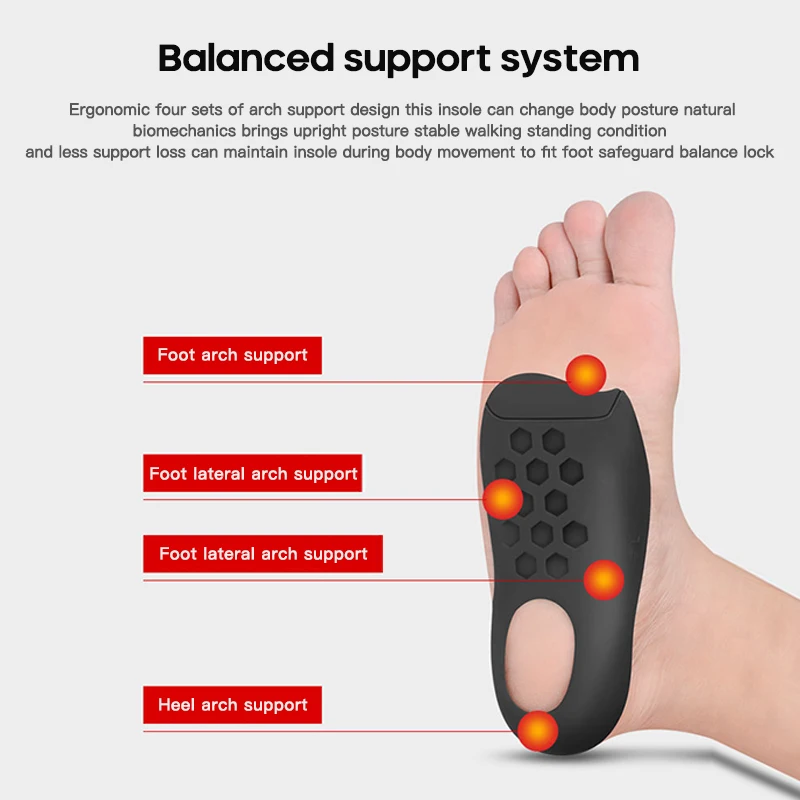 Orthopedic Insoles Orthotics Flat Foot Health Sole Pad For Shoes Insert Arch Support Pad For Feet Care Insoles Unisex 1 Pair