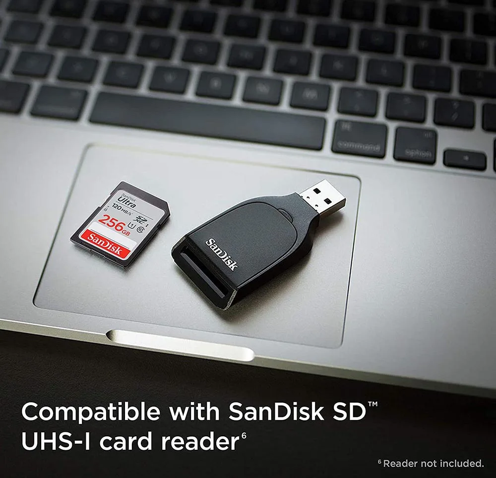 SanDisk 울트라 SD 카드 UHS-I 메모리 카드, 풀 HD 비디오, C10 SDHC SDXC 카드 리더, 카메라 노트북용 USB 3.0 고속 카드 포함