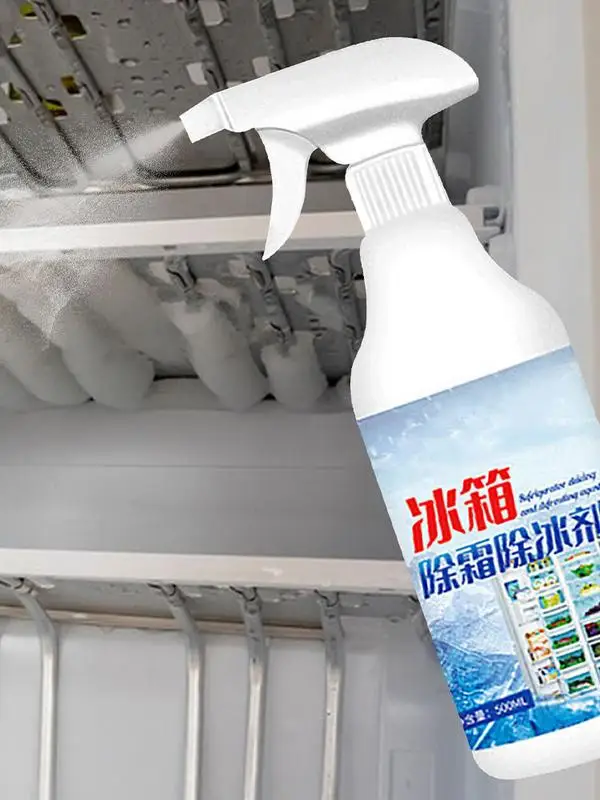 500ml Fridge Freezer De-Icer Spray Refrigerator Defrosting Deicer Ice Layer Remover Food Grade Refrigerator Cleaner Solution