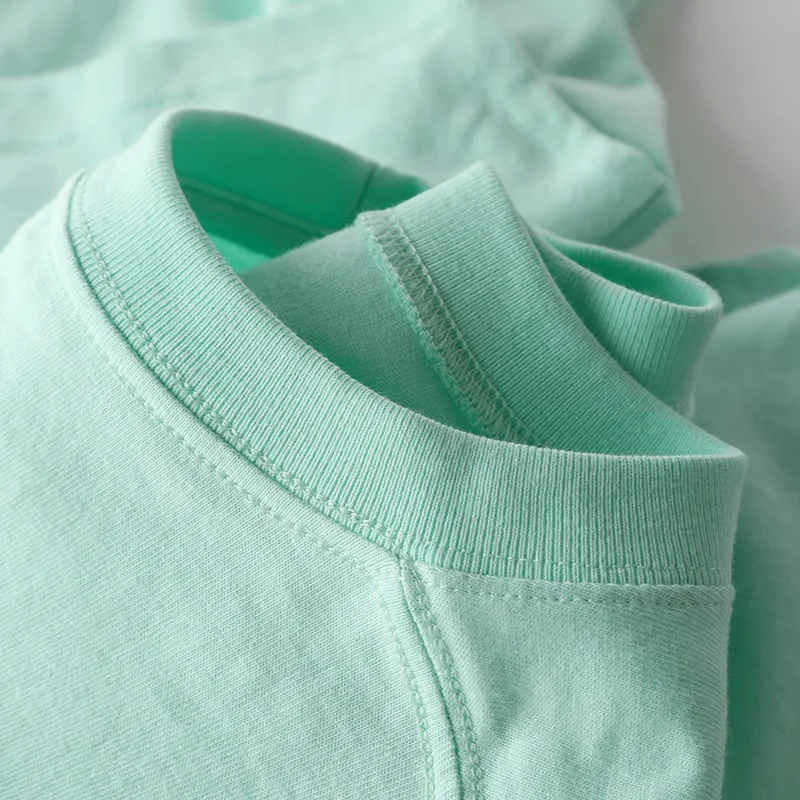 Heavyweight Avocado Green Brushed Cotton Short Sleeve Summer T-Shirt