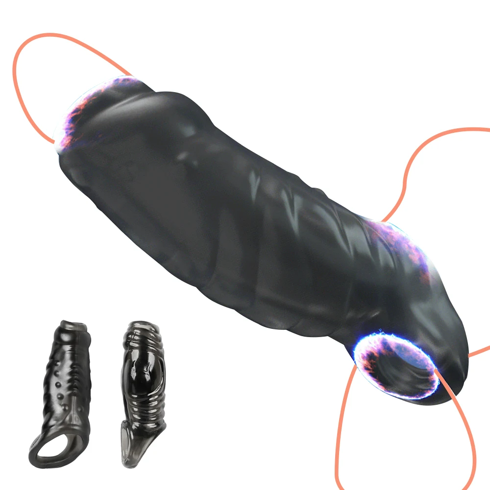 

Penis Sleeve Enlargement Extender Male Condom Delay Ejaculation Cock Ring Trainer Enlarger Sex Toys for Men Dick Enlargemen