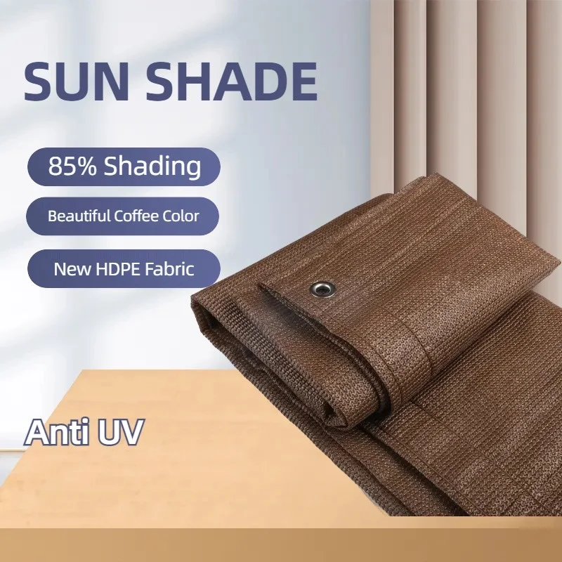Tewango UV 블록 초콜릿 컬러 HDPE 햇빛가리개 그물 정원 분재 다육 식물 커버 메쉬 발코니 프라이버시 스크린
