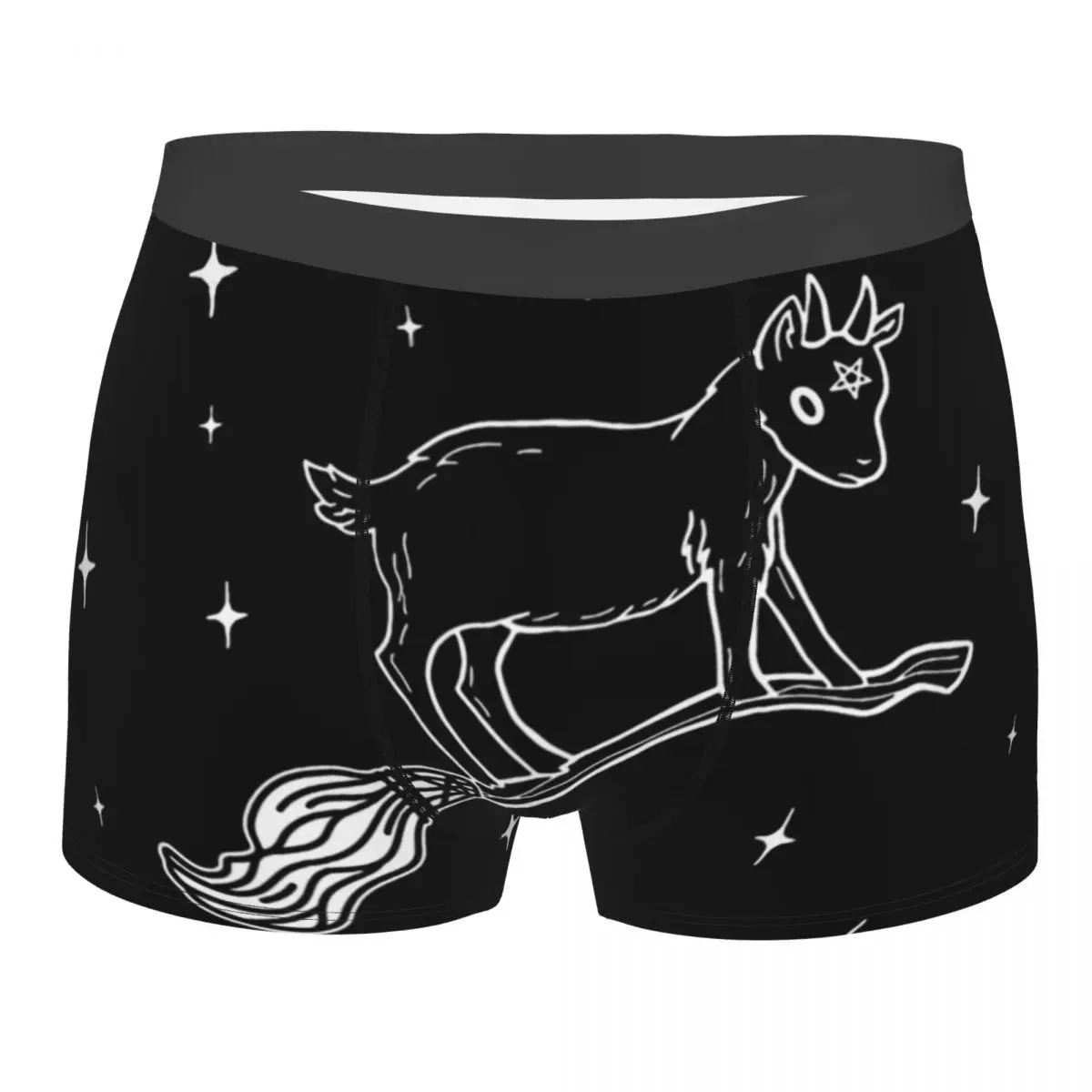 

Goth 1980s Subculture Rock Romance Learning To Ride Baby Goat Underpants Breathbale Panties Male Ventilate Shorts Boxer Briefs