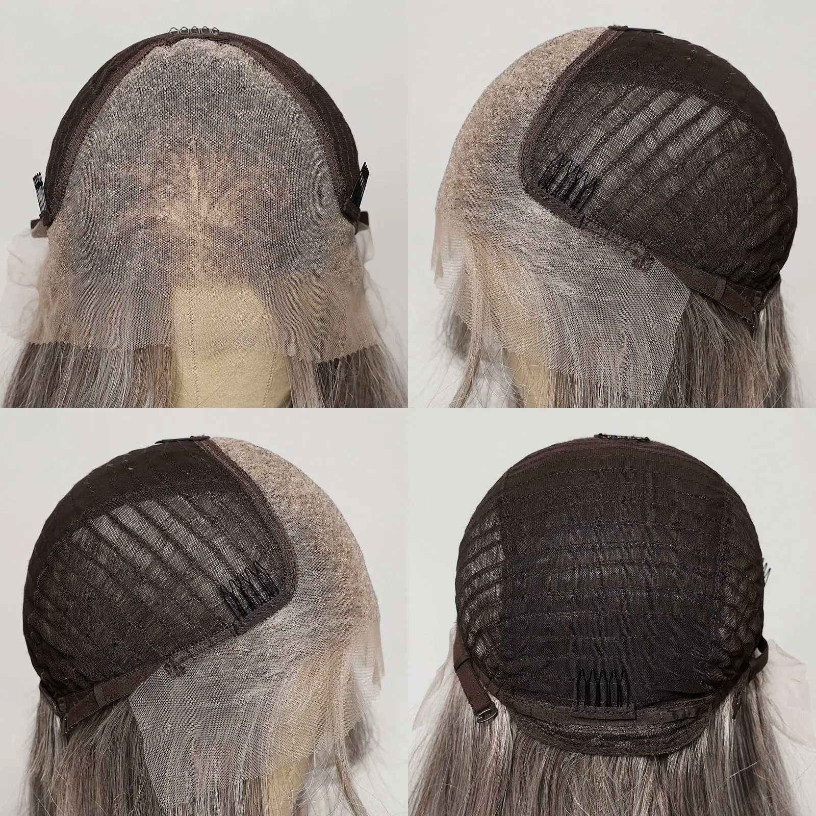 Lace Front Wigs CharmSource 13*6 Orange Synthetic Long Straight with Bands for Women Daily Cosplay High Density Hair