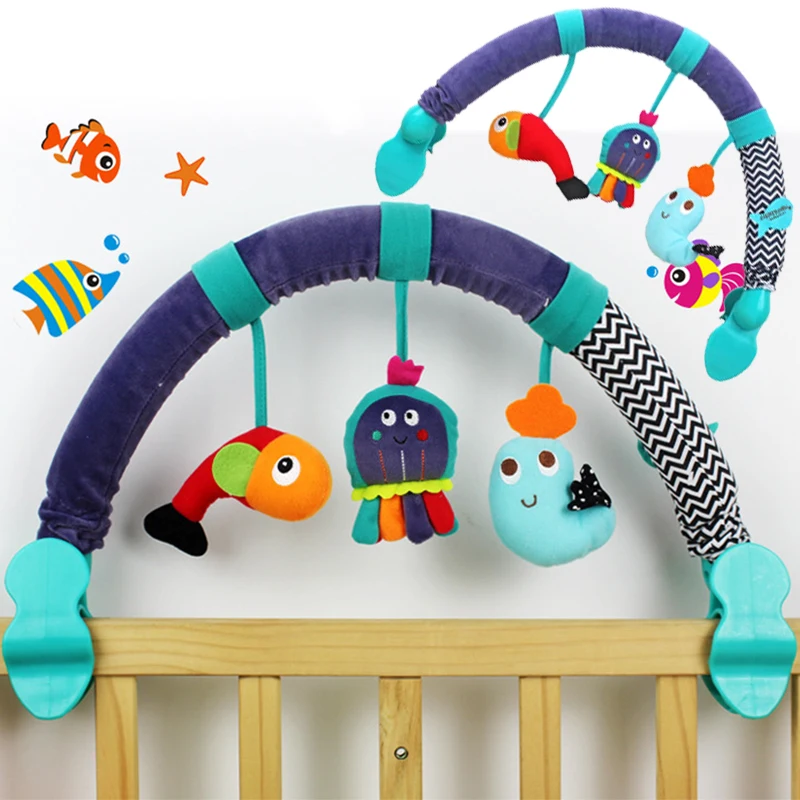 

Bassinet Toys for Infant Toddlers Baby Stroller Toy Crib Accessory Newborn Sensory Toy Best Gift Hanging Rattle Toys Plush Toys