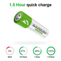 USB Rechargeable AA Battery 1.5V 2600mWh Li-ion Battery with Type-C Cable for Remote Control Mouse Toys 4