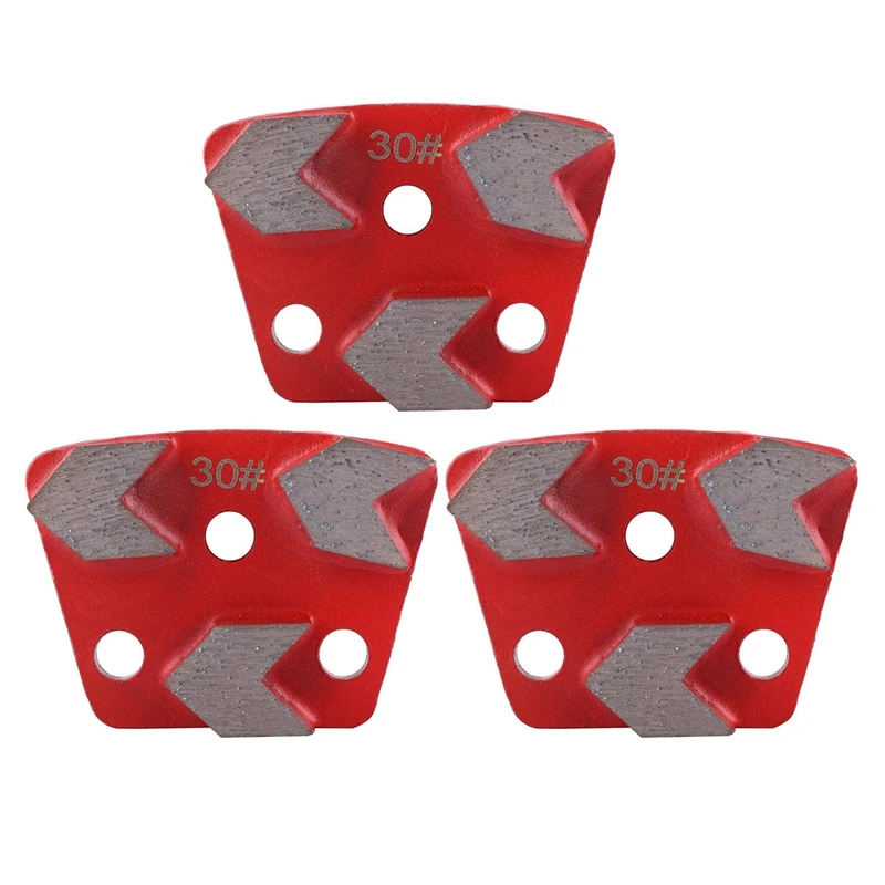 

HOT SALE 3Pcs Trapezoid Diamond Grinding Disc Pad 30 Grit Metal Bond Scraper For Grinder Floor Concrete