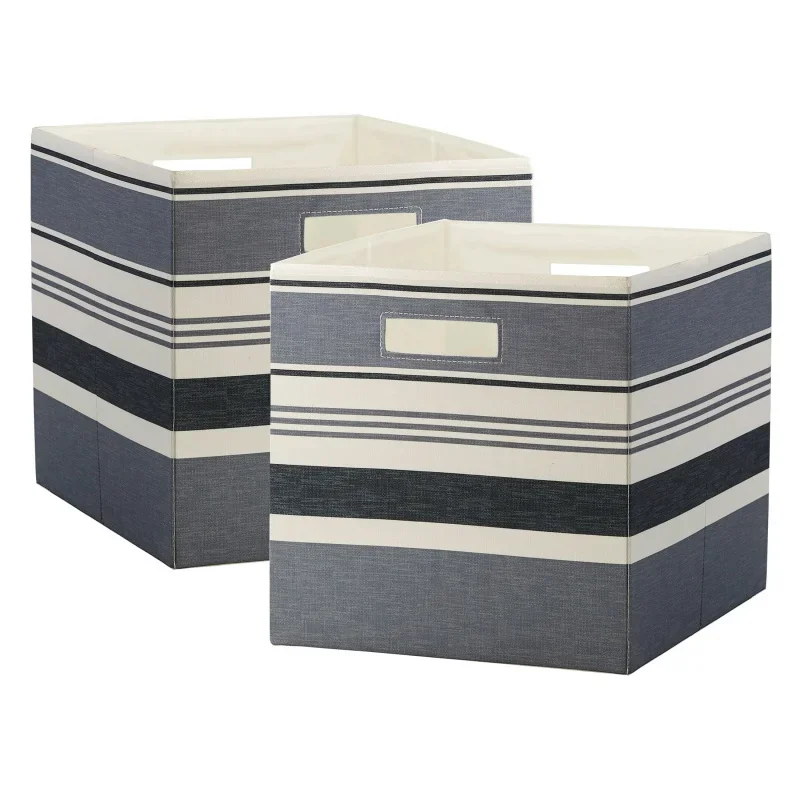 

Тканевые корзины Better Home & Garden для хранения кубиков (12,75x12,75 дюйма), 2 упаковки, в черную полоску