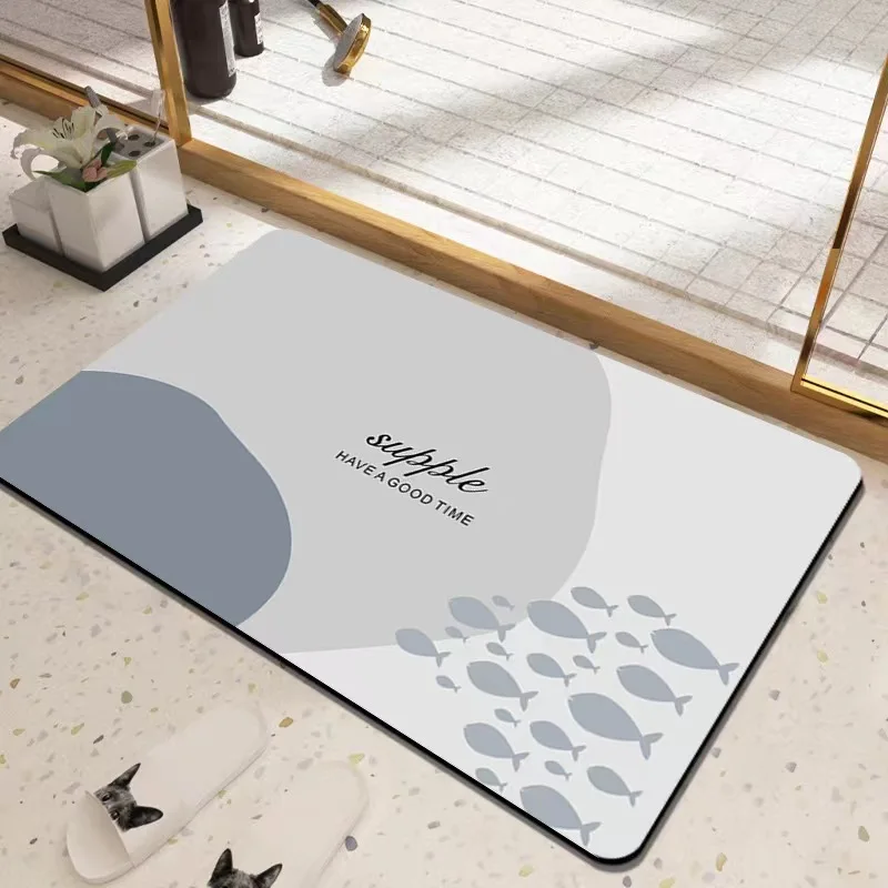 Fashion Diatomite Home Decorations Bathroom Entrance Doorway Kitchen Non-slip Water Absorbent Quick Drying Floor Mats floor mat