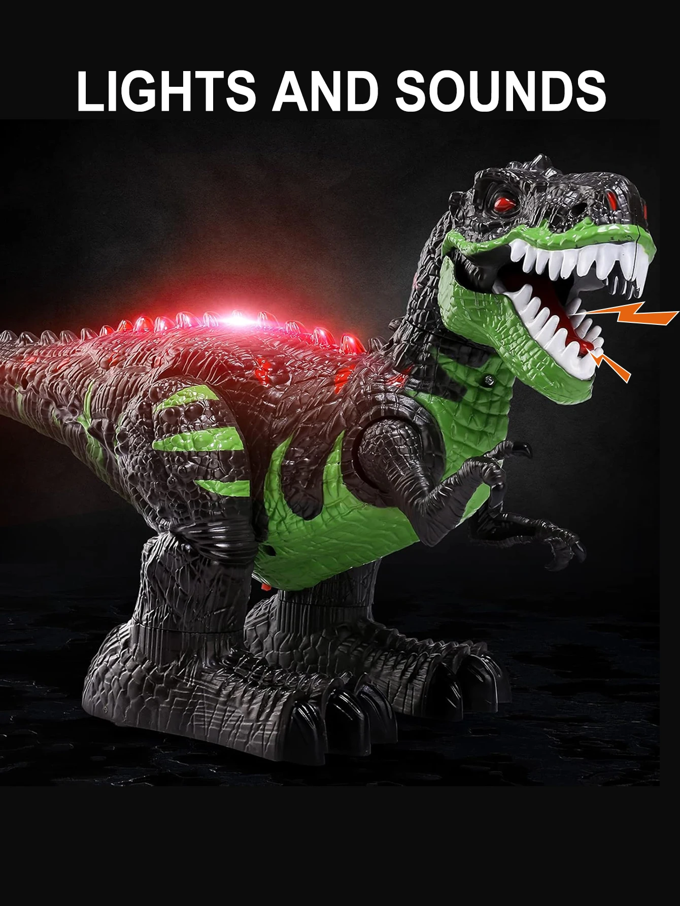 Remote control dinosaur toy, electric stunt RC walking Tyrannosaurus rex toy, with light and sound, 360 ° rotation 4