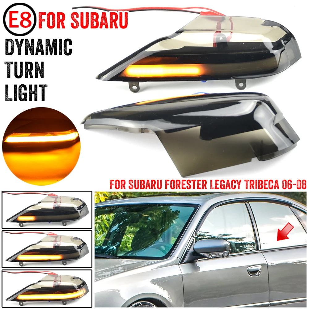 2Pcs Car Dynamic Blinker LED Light For Subaru Forester Side Mirror