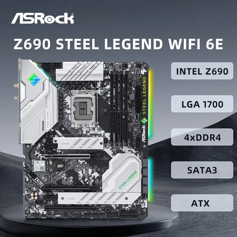 ASRock Z690 STEEL LEGEND WIFI 6E マザーボード LGA 1700 サポート i9