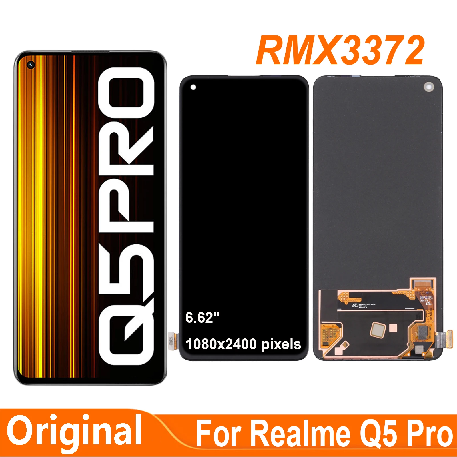 

Original 6.62'' AMOLED For OPPO Realme Q5 Pro Q5Pro RMX3372 LCD Display Touch Screen Replacement Digitizer Assembly