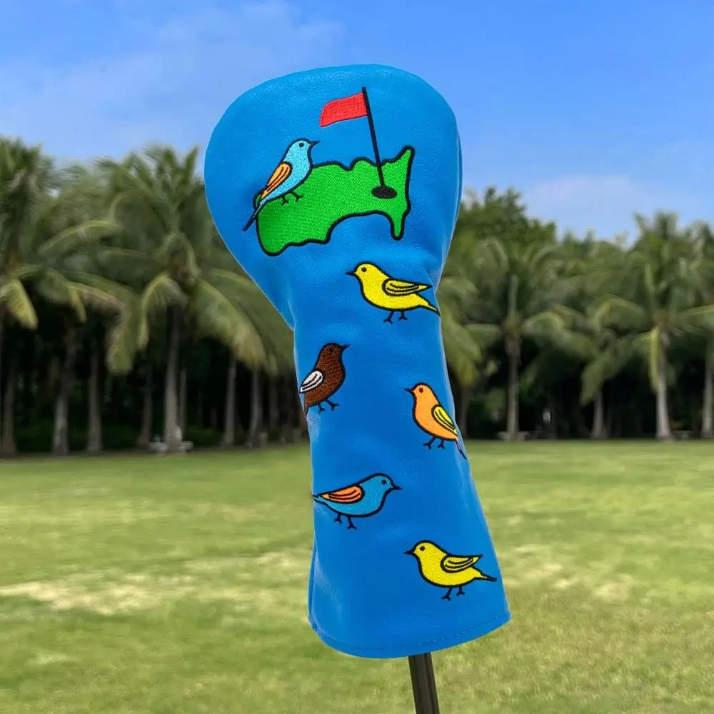 

For Hybrid Embroidery Mallet Putter PU Leather Golf Putter Headcover Bird Golf Headcover Golf Putter Cover Head Covers