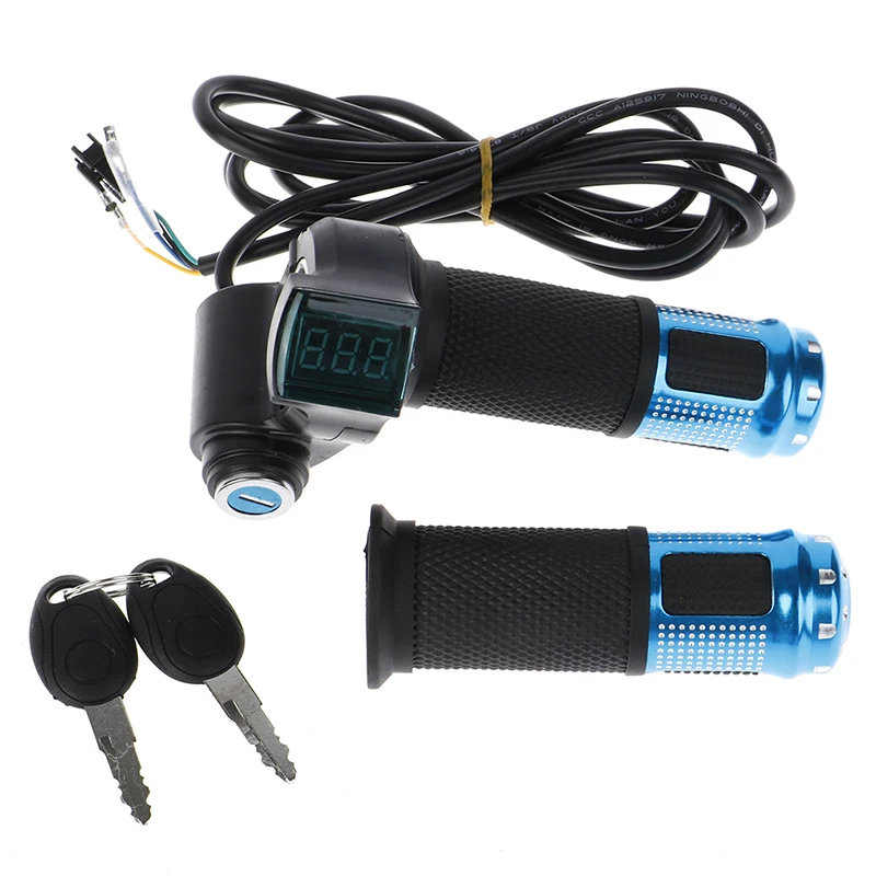 Universal Electric Bike Twist Throttle with LCD Display and Handle Grip (12-96V)