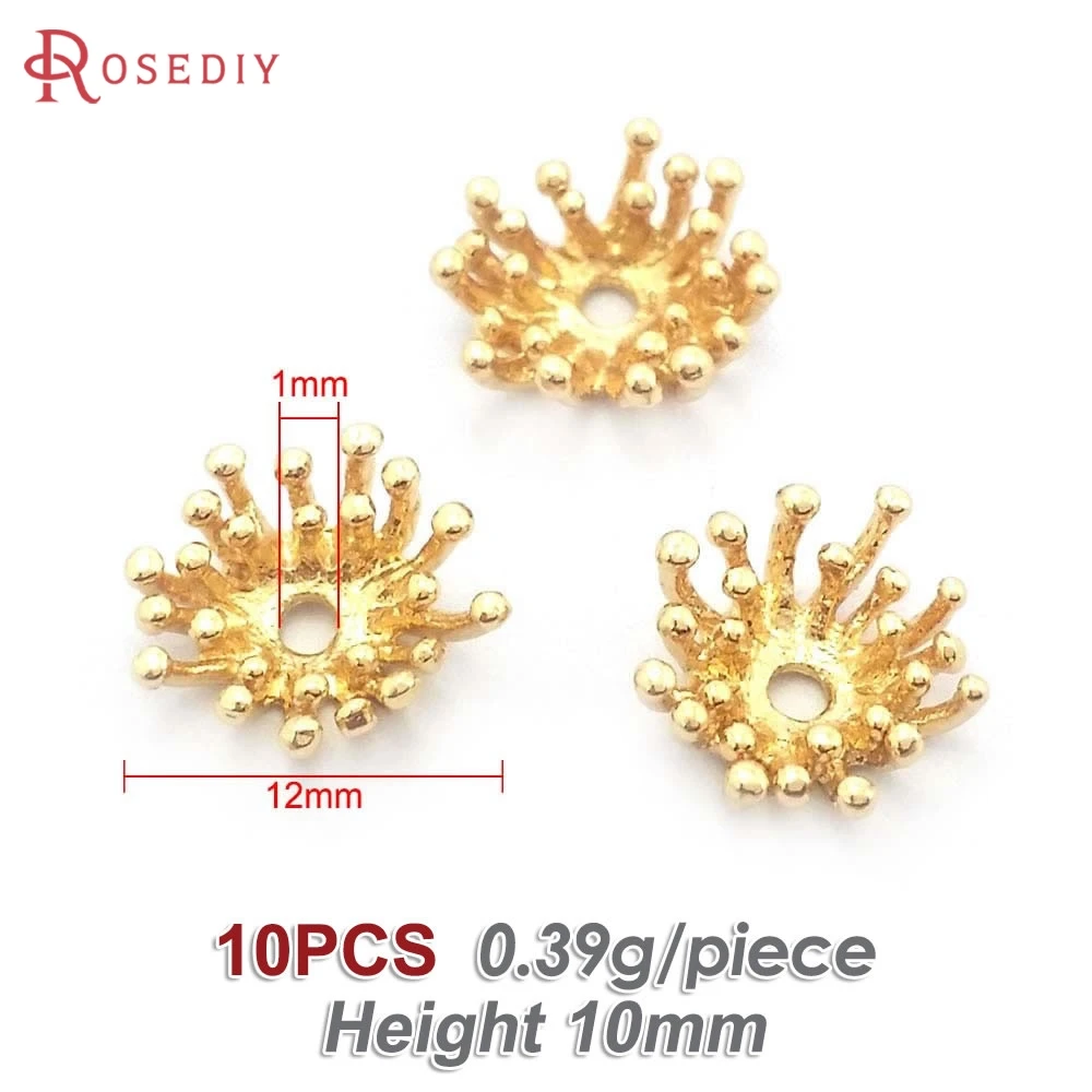 Elegant 18K Gold Brass Floral Bead Caps for DIY Jewelry & Earrings