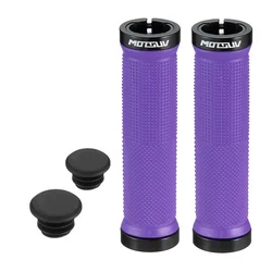 Enhanced Mountain Bike Lock - On Grips with Non - Slip Rubber & Shock - Absorbing Aluminum Alloy Design (PURPLE)