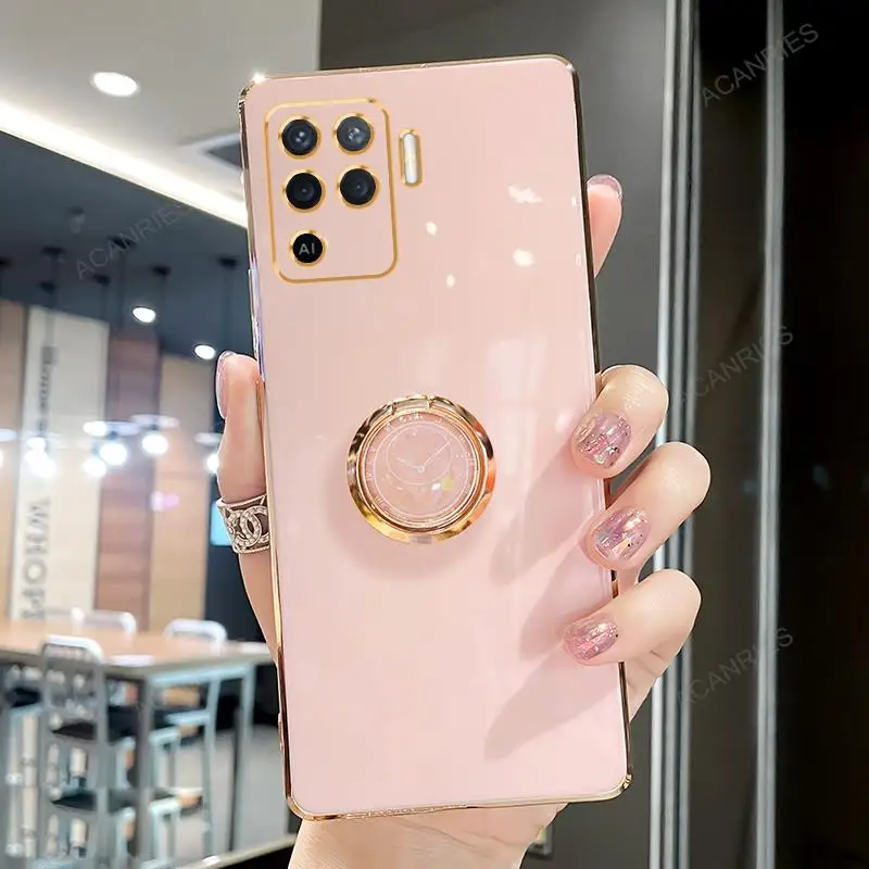 Luxury Plating Ring Holder Stand Silicone Back Cover