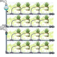 Flexible Brass Adjustable Spray Kit Gray 3/8"PE Hose Quick Connect Fogging Cooling Dedusting Watering System for Garden 2