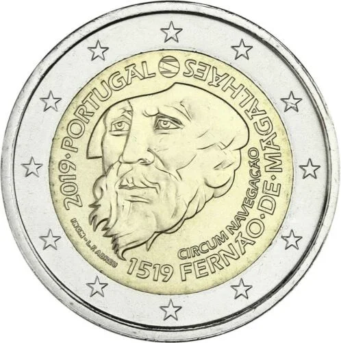 Portogallo 2019 Moneta Commemorativa Magellan Global Voyage 500 Th Anniversary 2 Euro Unc Nuovo Di Zecca
