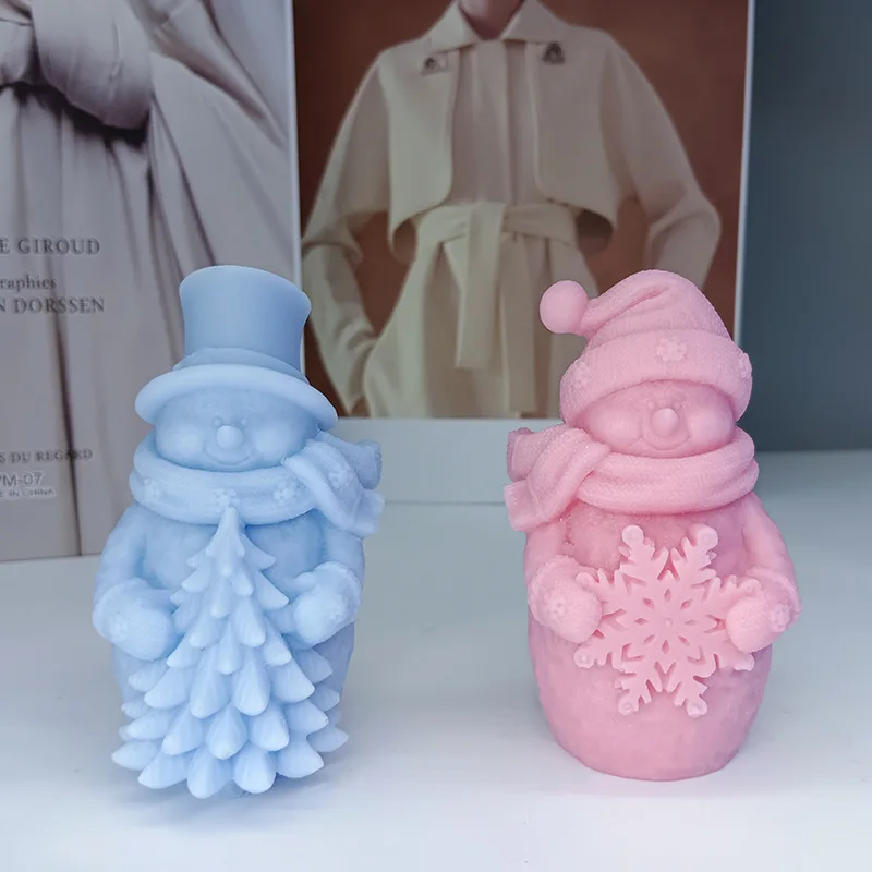 Description Picture 5 of itemSanta Hugging Snowflake Silicone Mold DIY Christmas Tree Old Man Scented Candle Plaster Soap Resin Mold Home Crafts