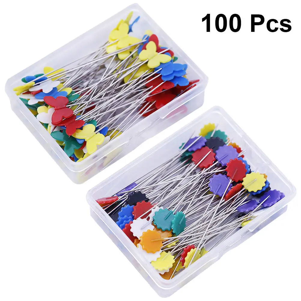 100Pcs 꽃 머리핀 매화 모양 다양한 밝은 색상 바느질 공예 뜨개질 모자 신발 가방 만들기 사무실 DIY