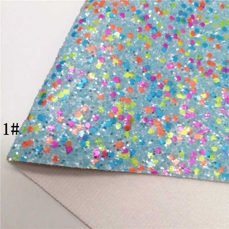Description Picture 5 of itemPastel Colors Chunky Glitter Vinyl Fabric Sheet Felt Backing Synthetic Leather Faux Vinil For Bows Earrings DIY A4 SIZE T570A