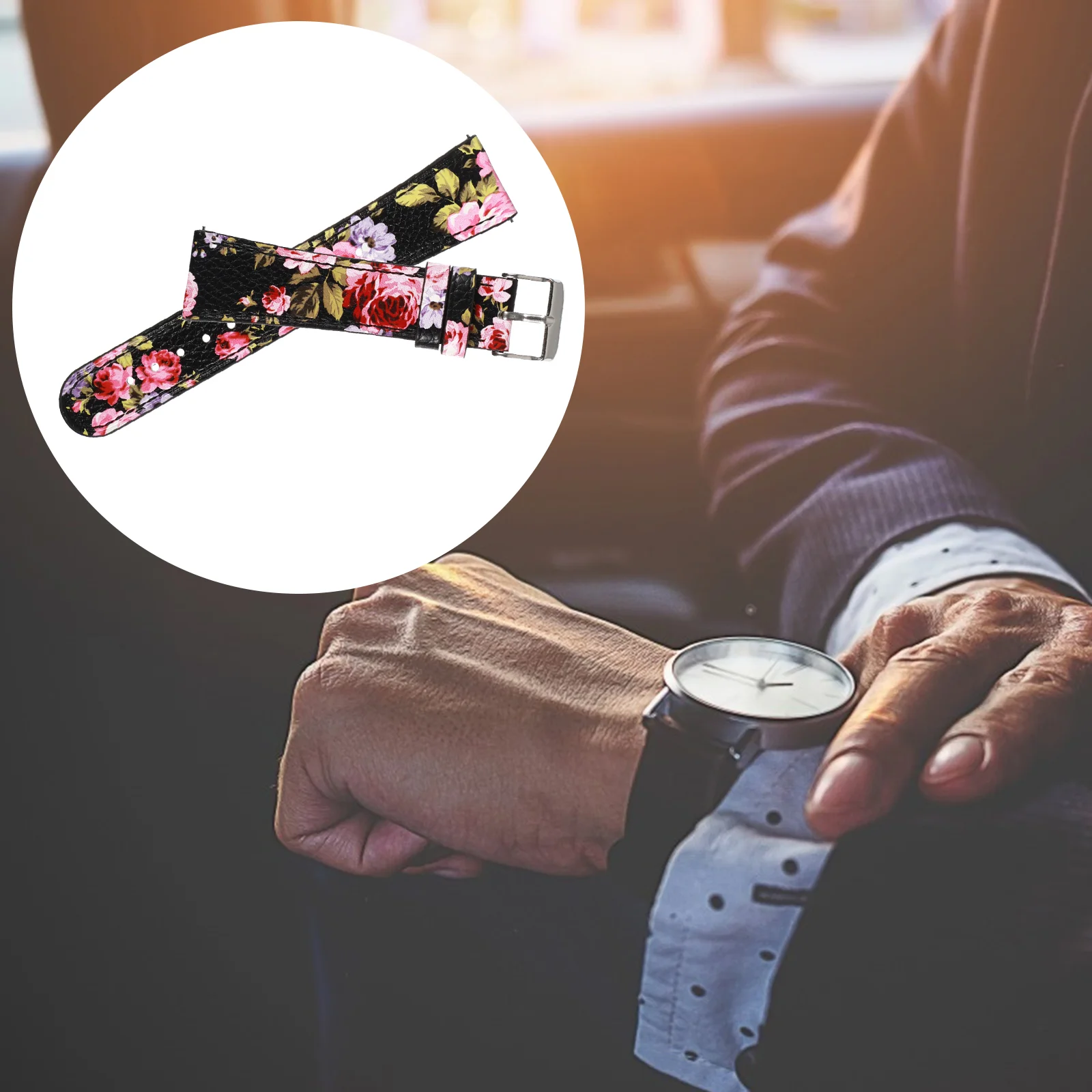 

Pu Round Tail Belt Christmas Watchband Bracelet Ligjts Smart Wrist Strap