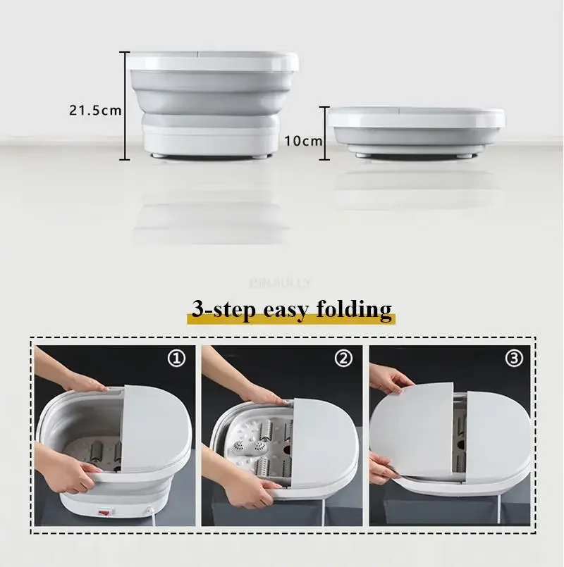 Portable automatic heating intelligent constant temperature folding foot bathtub red light foot bath bucket bucket basin