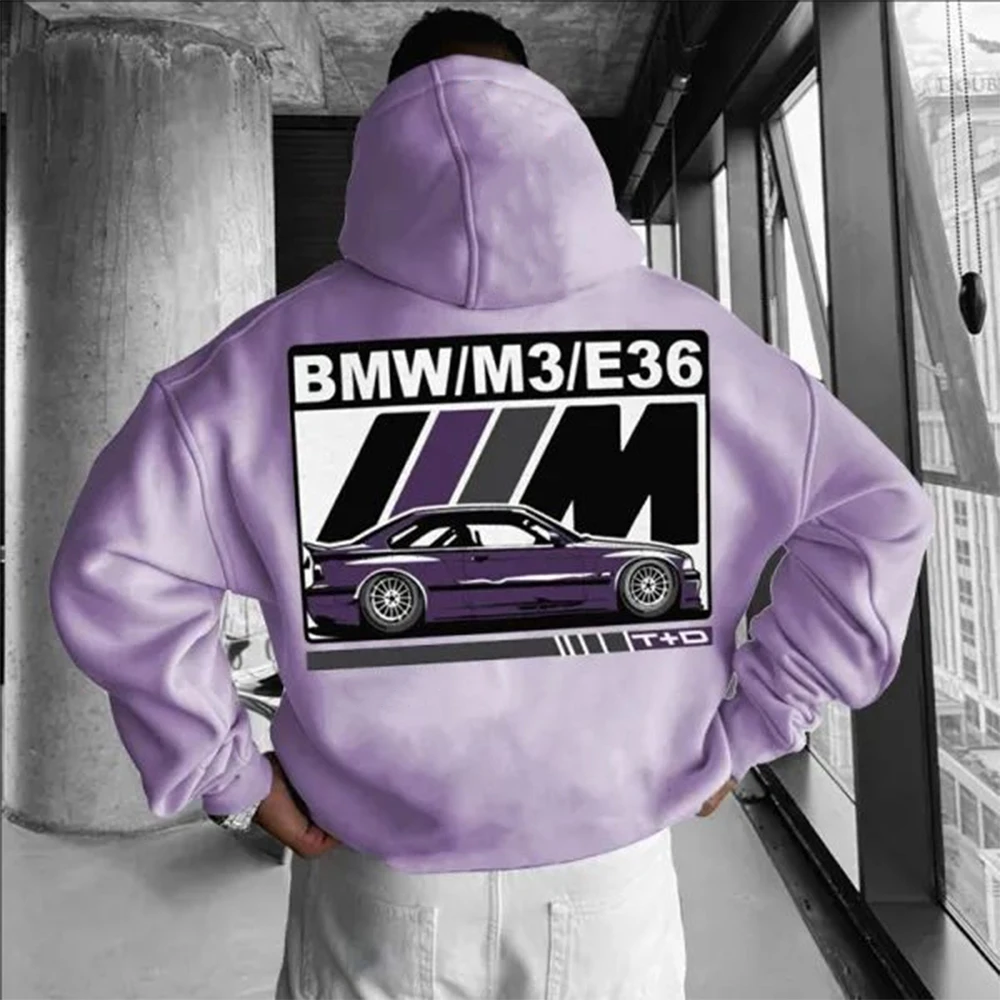 3D Printed Classic Car Pattern Hoodie Men's Street Loose Fashion Trend Hip-Hop All-match Sweatshirt Men's Sweatshirt