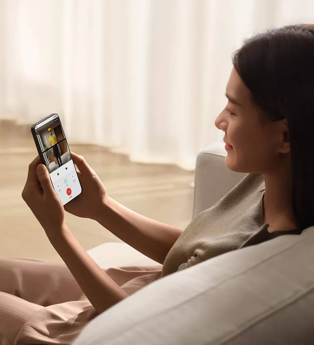 جرس باب ذكي Xiaomi كاميرا مزدوجة زاوية 163° AI