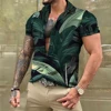 2024 Hawaiian Leaf Plant Shirts For Men Floral Short Sleeve Casual Oversized Tops Social Everyday Streetwear Clothing Tropical 6