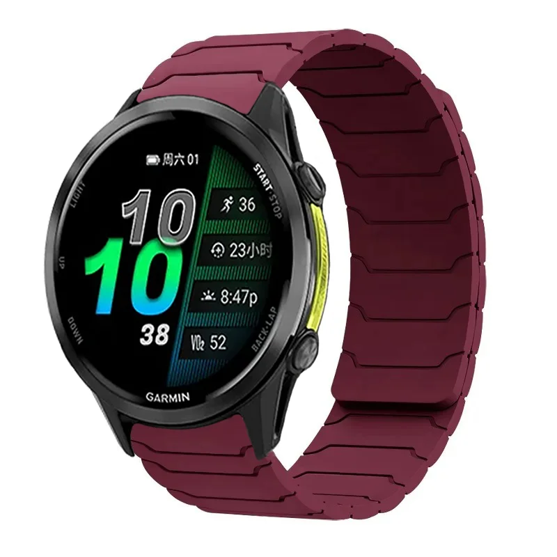 Sports Silicone Strap with Magnetic Breathable Design - 20mm/22mm