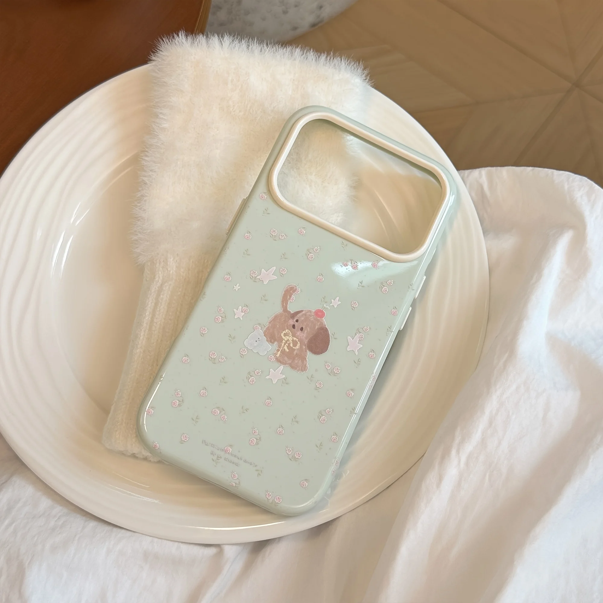 Adorable Puppy Floral Candy Design Phone Case Cover