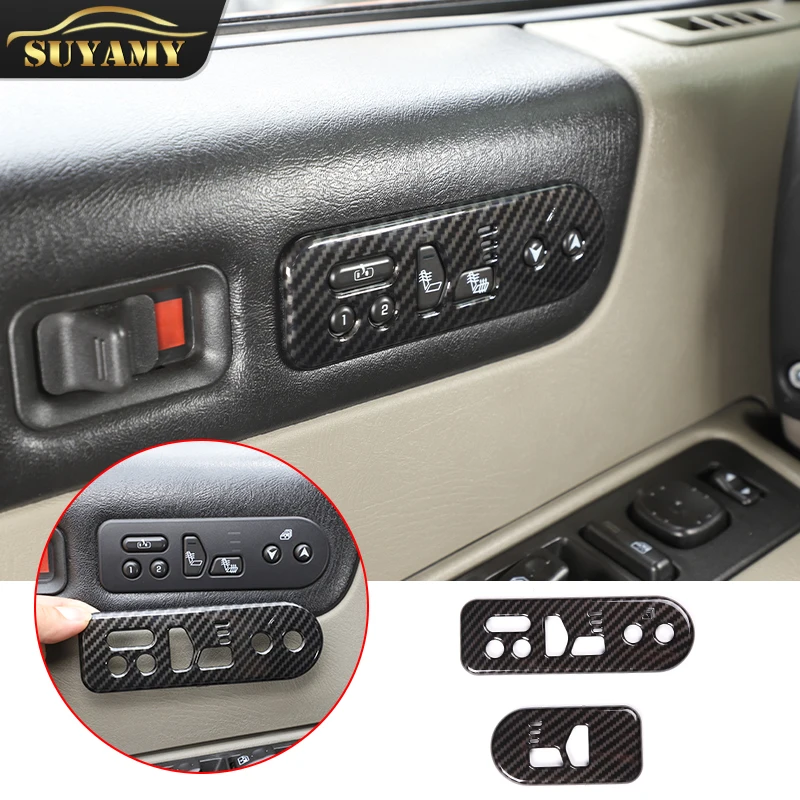 

For Hummer H2 2003-2007 Car Seat Adjustment Memory Button Switch Frame ABS Carbon Fiber Cover Decoration Accessories Interior