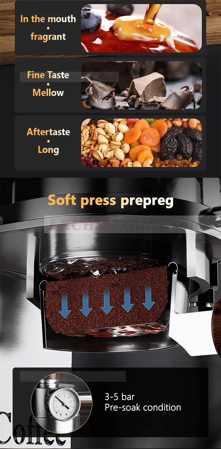 HomeWise Pneumatic Coffee Machine Household Manual Variable Pressure Coffee Maker Espresso Coffee Maker with 58mm portafilter 4