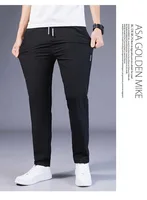Pantalon d'été en soie glacée pour hommes, coupe droite, grande taille, multifonctionnel, confortable, léger, séchage rapide, pantalon de sport 2