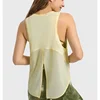 Lemon Women Solid Mesh Loose Sports Yoga Tops Open Back Sleeveless T-Shirts Fitness Breathable Quick Drying Workout Gym Vest 1