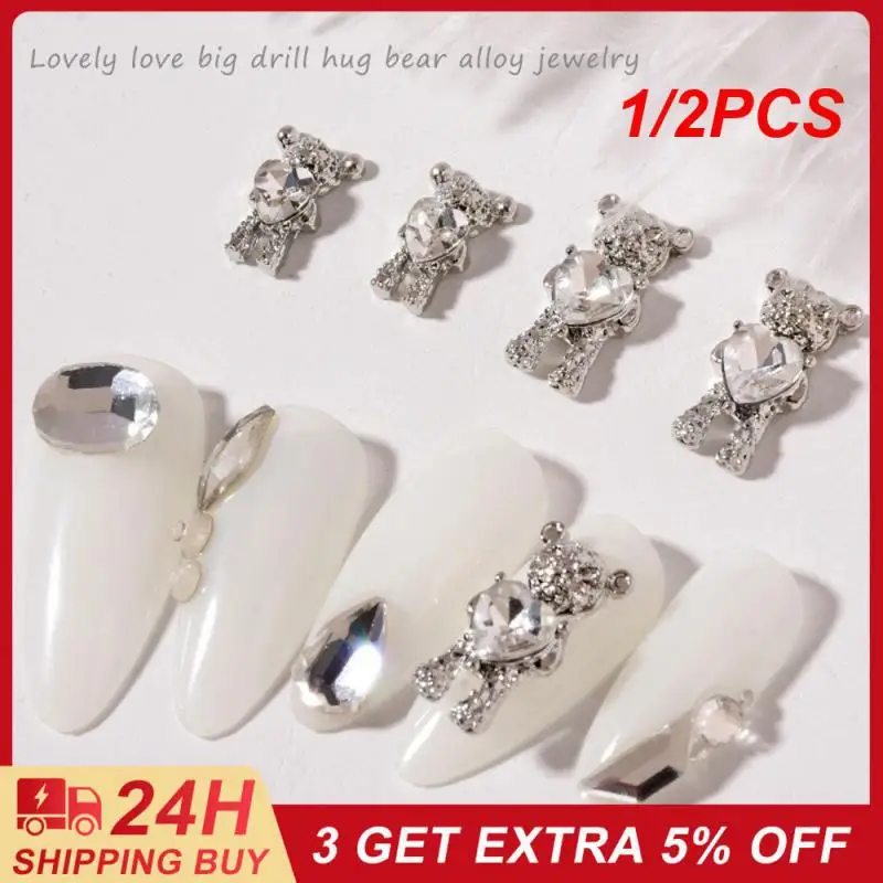 1/2 Pz Speciale Forma Accattivante Lega Manicure Argento Nail Art Accessori In Metallo Strass Di