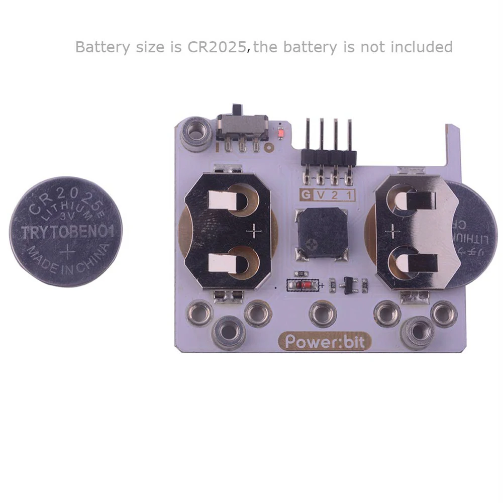 ELECFREAKS micro:bit Power:bit Extension Board Powered by CR Button Battery for Kids Microbit Program Wearable Devices Watch