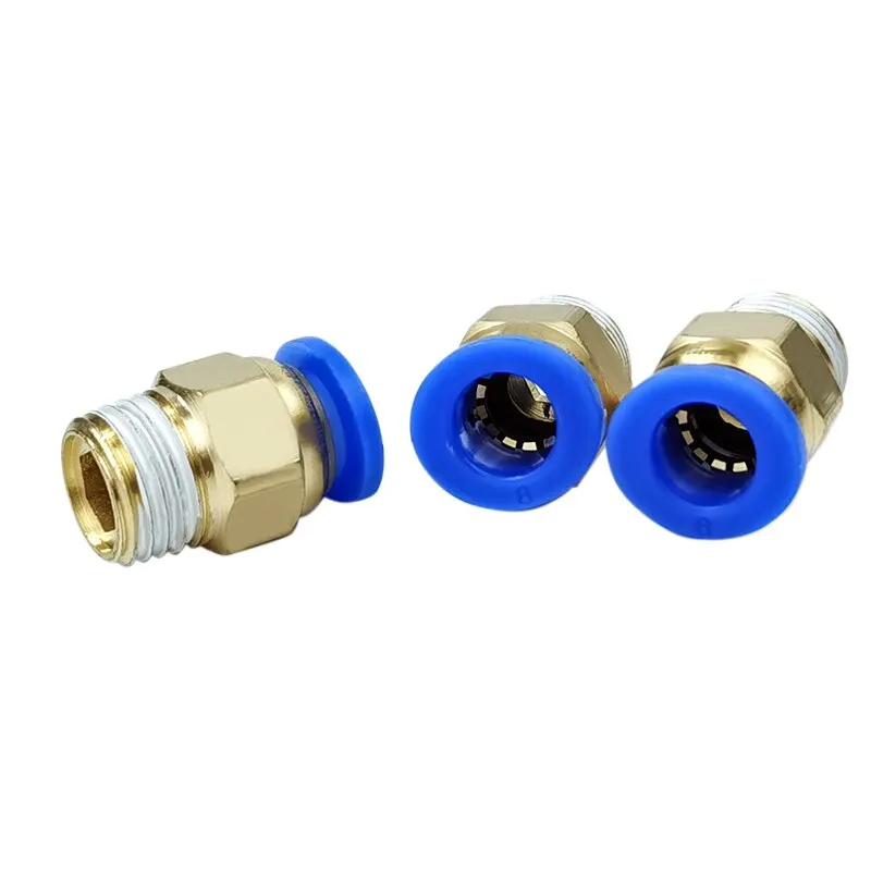 

10PCS/ Lot Straight Pneumatic Fittings Push to Connect Quick Fitting Air Line Connector Tube 8mm OD Thread1/8" 1/4" 3/8" 1/2"