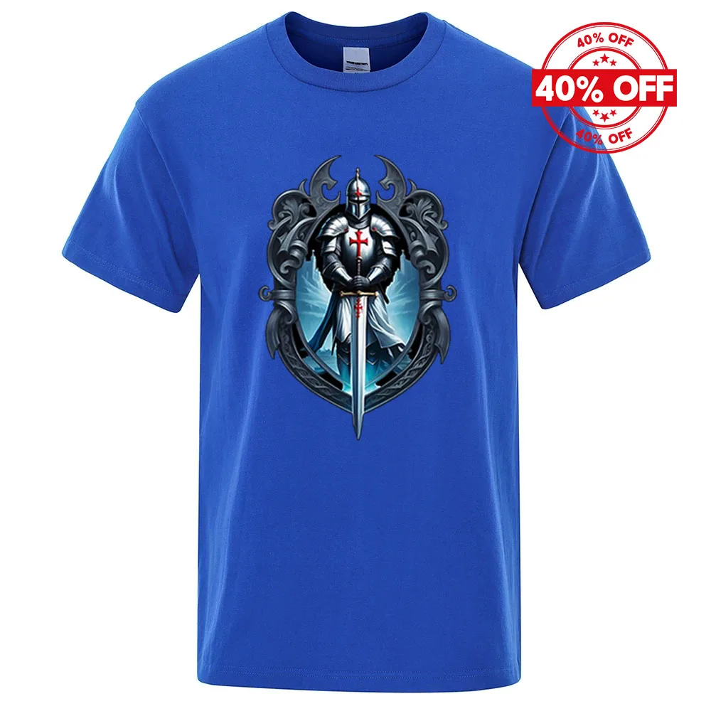 Summer Mens Casual Short Sleeve Knights Templar Tshirt