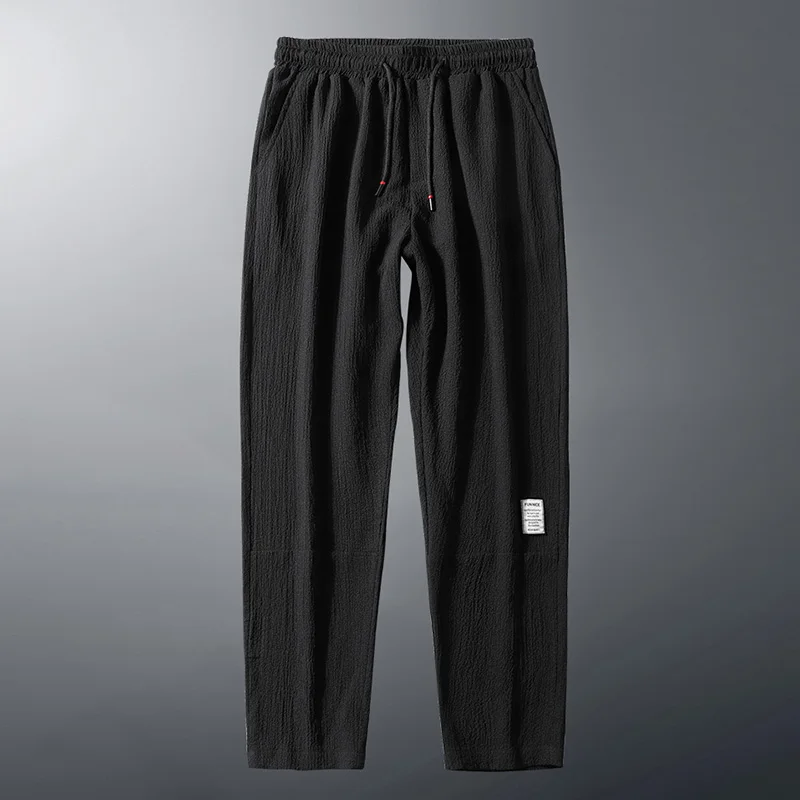

Spring/summer Linen Thin Pants Men's Fashion Outdoor Pants Loose Elastic Waist Jumpsuit Casual Loose Pants Large